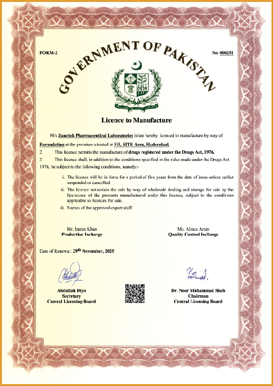 Drug Manufacturing License 